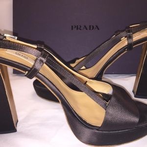 Prada - Brown/Espresso Satin Platform Heel
